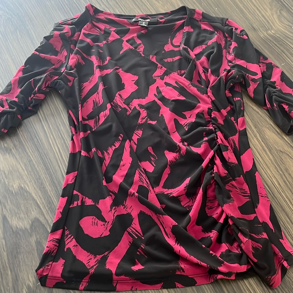Style & co red and black blouse